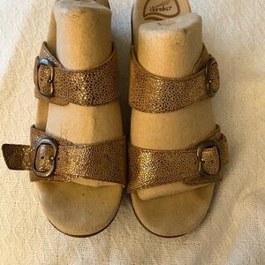 Dansko Shimmering Gold Sandals - Size 39